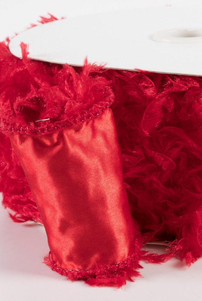 Shop For 2.5" Furry Ribbon: Red (10 Yards) at Michelle's aDOORable Creations