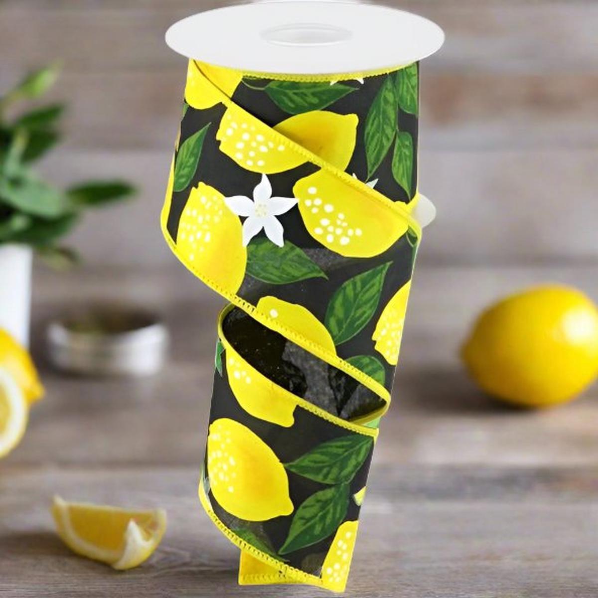 Shop For 2.5" Lemon on Royal Ribbon: Black (10 Yards) at Michelle's aDOORable Creations