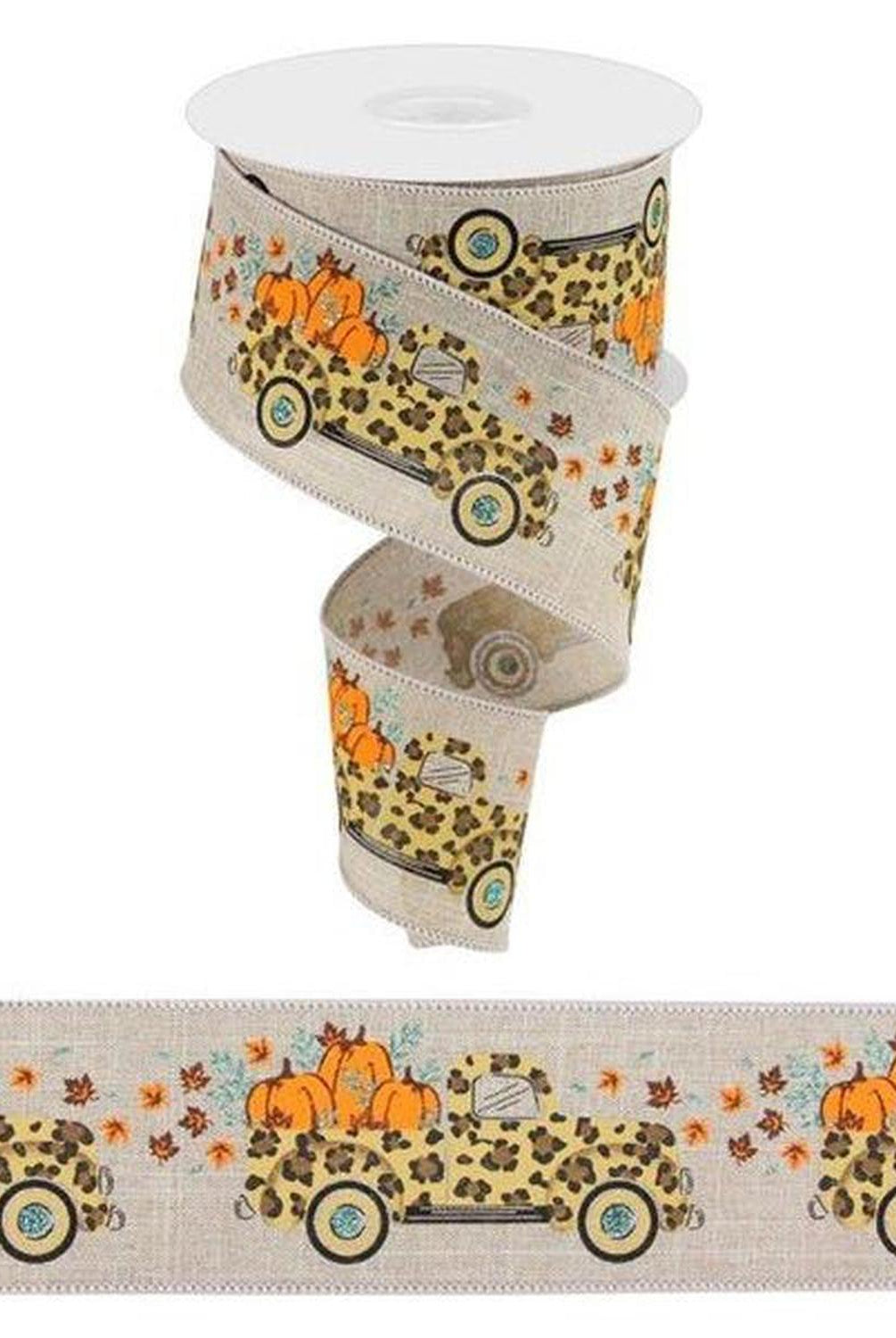 Shop For 2.5" Leopard Truck Royal Ribbon: Natural (10 Yards) at Michelle's aDOORable Creations