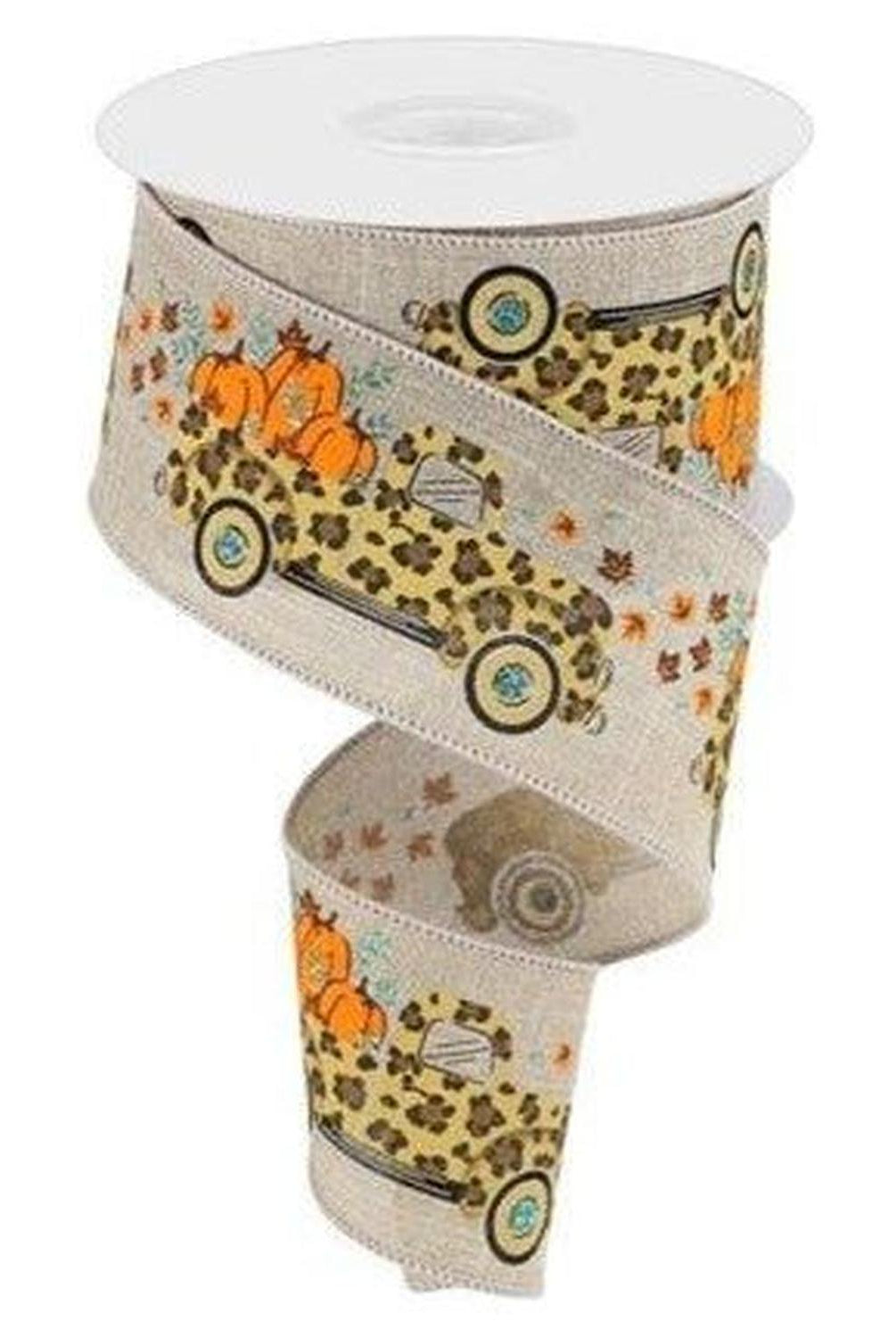 Shop For 2.5" Leopard Truck Royal Ribbon: Natural (10 Yards) at Michelle's aDOORable Creations