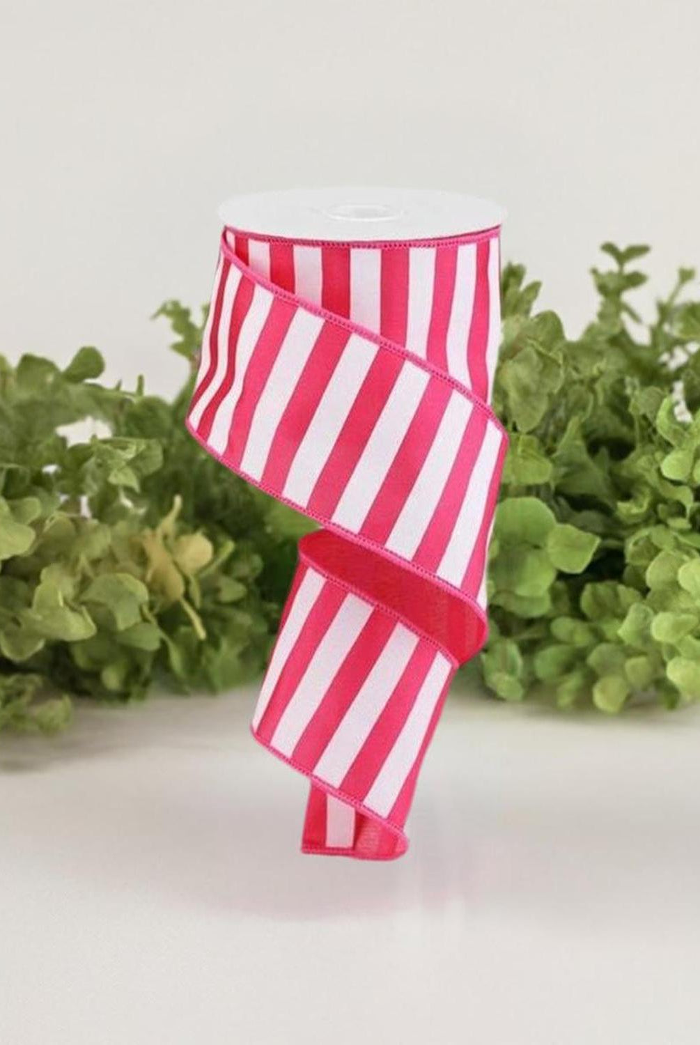 Shop For 2.5" Medium Horizontal Stripe Ribbon: Pink & White (10 Yards) at Michelle's aDOORable Creations