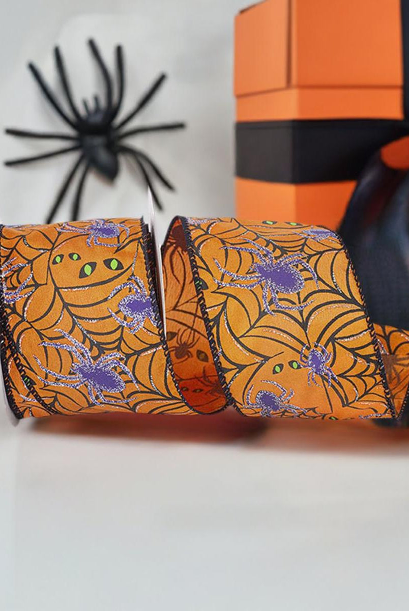 Shop For 2.5" Spider Web Glitter Ribbon (10 Yards) at Michelle's aDOORable Creations