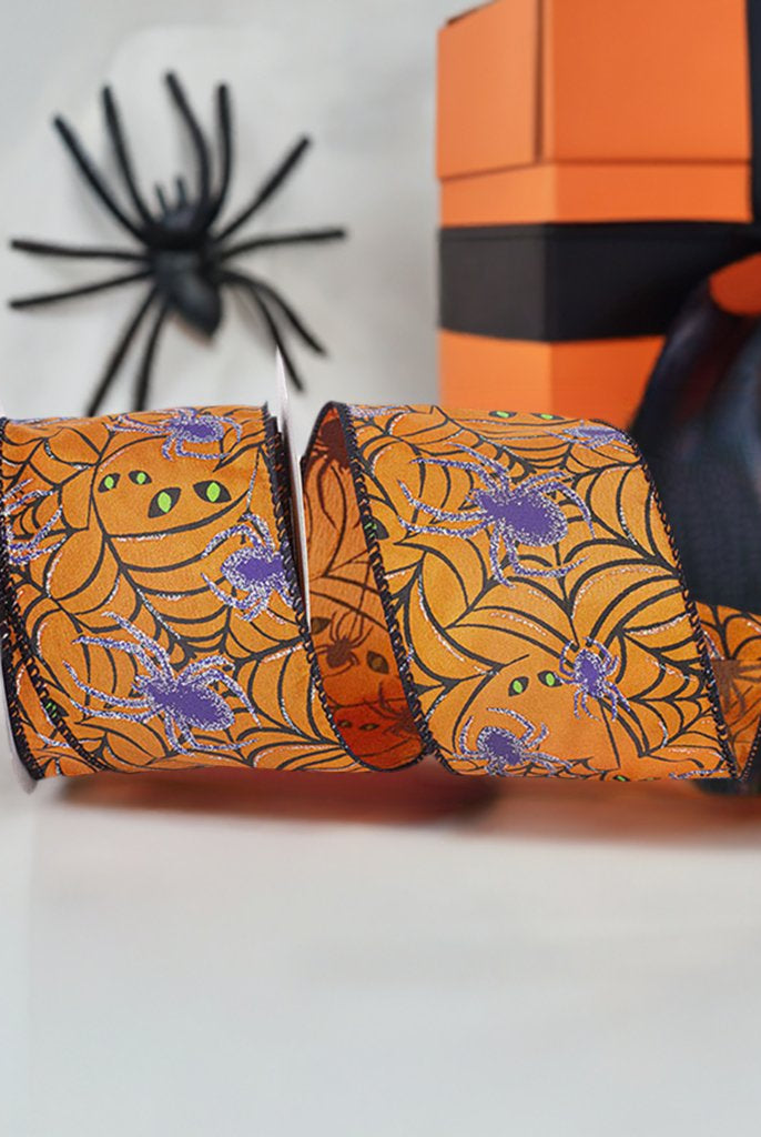 Shop For 2.5" Spider Web Glitter Ribbon (10 Yards) at Michelle's aDOORable Creations