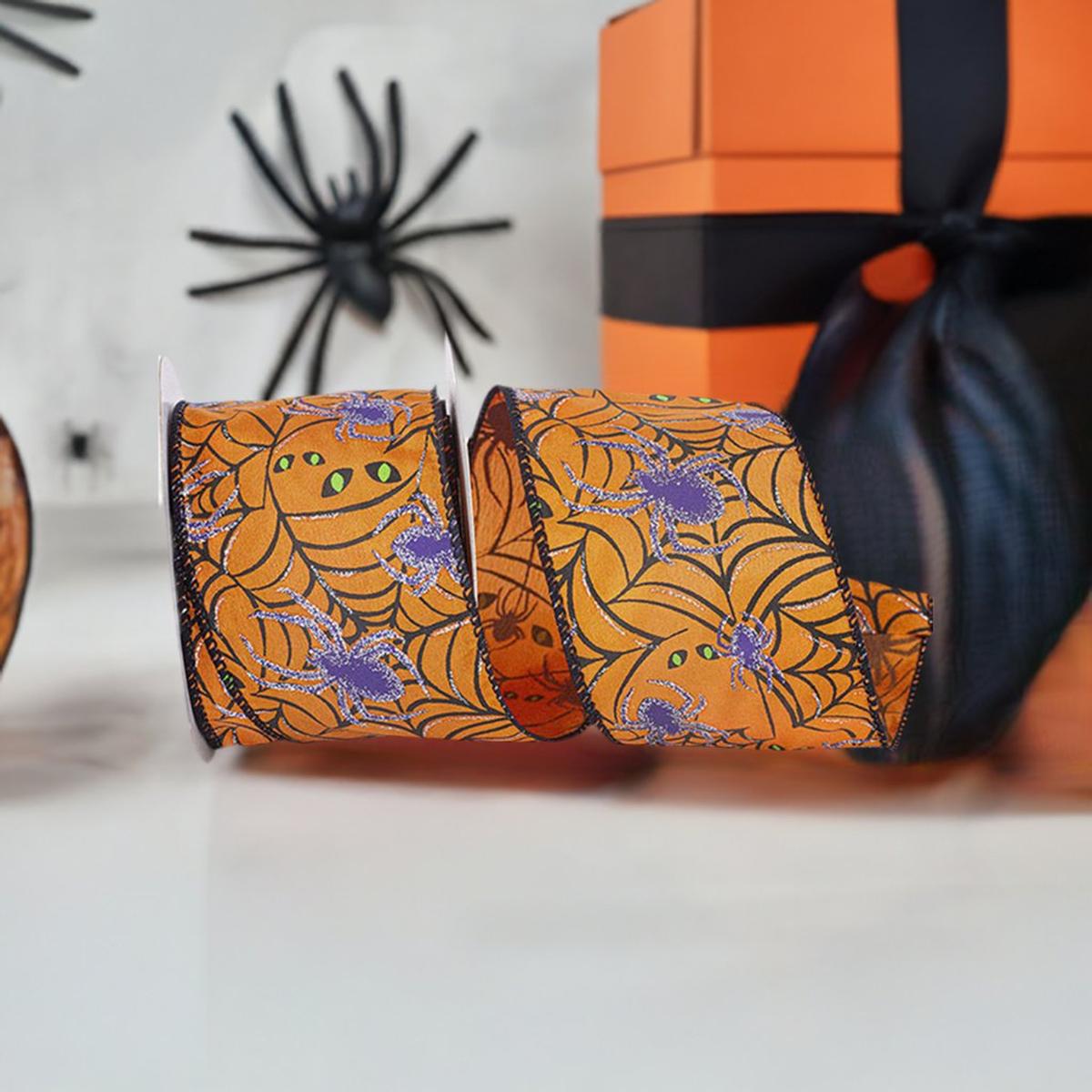 Shop For 2.5" Spider Web Glitter Ribbon (10 Yards) at Michelle's aDOORable Creations