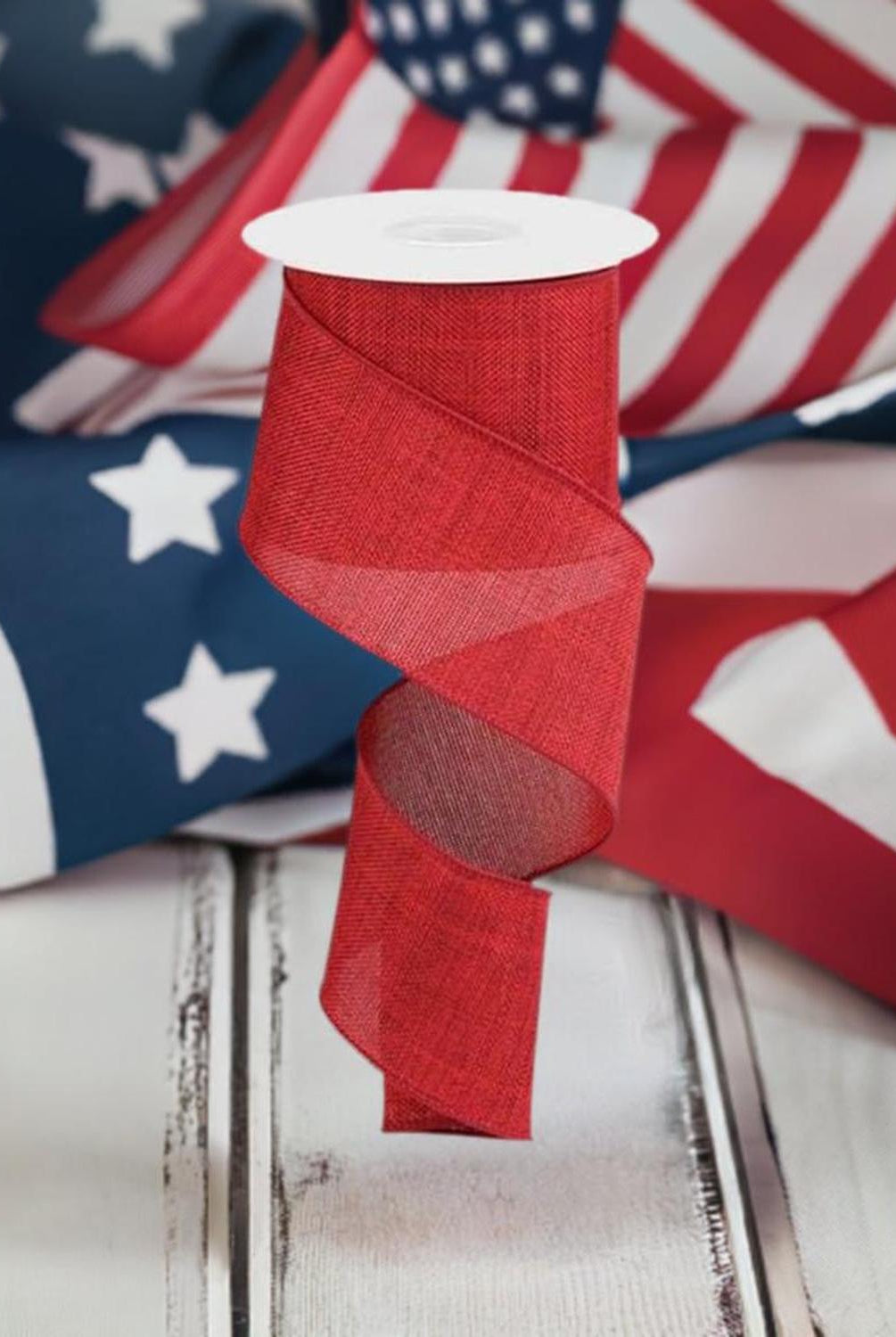 2.5" Thick Royal Burlap Ribbon: Dark Red (10 Yards)