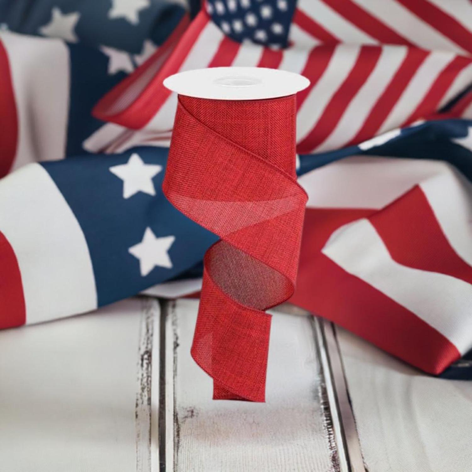 Shop For 2.5" Thick Royal Burlap Ribbon: Dark Red (10 Yards) at Michelle's aDOORable Creations