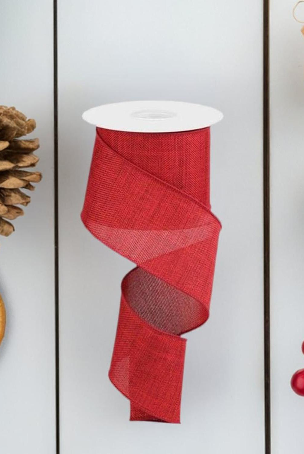 2.5" Thick Royal Burlap Ribbon: Dark Red (10 Yards)