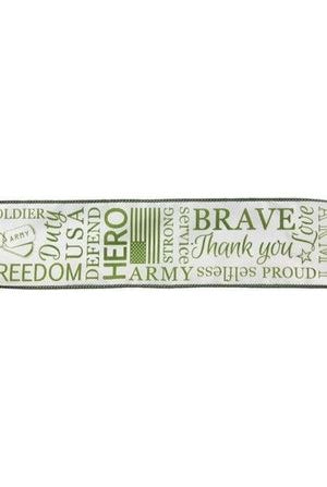2.5" United States Army Ribbon: White (10 Yards) - Michelle's aDOORable Creations - Wired Edge Ribbon