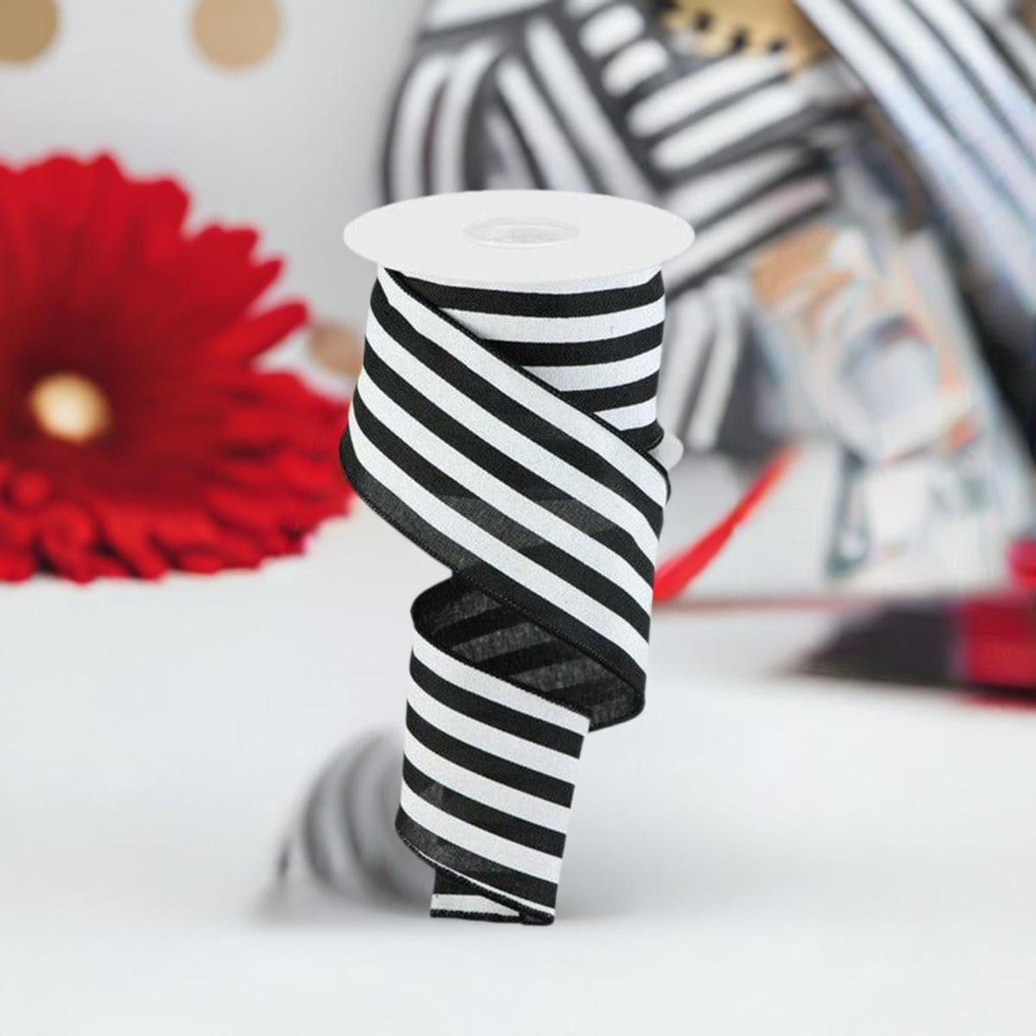 Shop For 2.5" Vertical Stripe Ribbon: Black (10 Yard) at Michelle's aDOORable Creations
