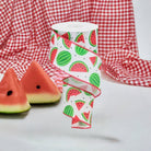 Shop For 2.5" Watermelon Slices Canvas Ribbon: White (10 Yards) at Michelle's aDOORable Creations