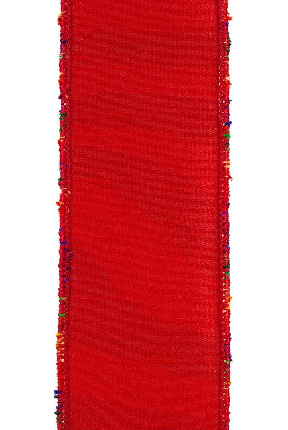 Shop For 2.5" Waves Embroidery Dupioni Backed Ribbon: Rainbow (5 Yards) at Michelle's aDOORable Creations