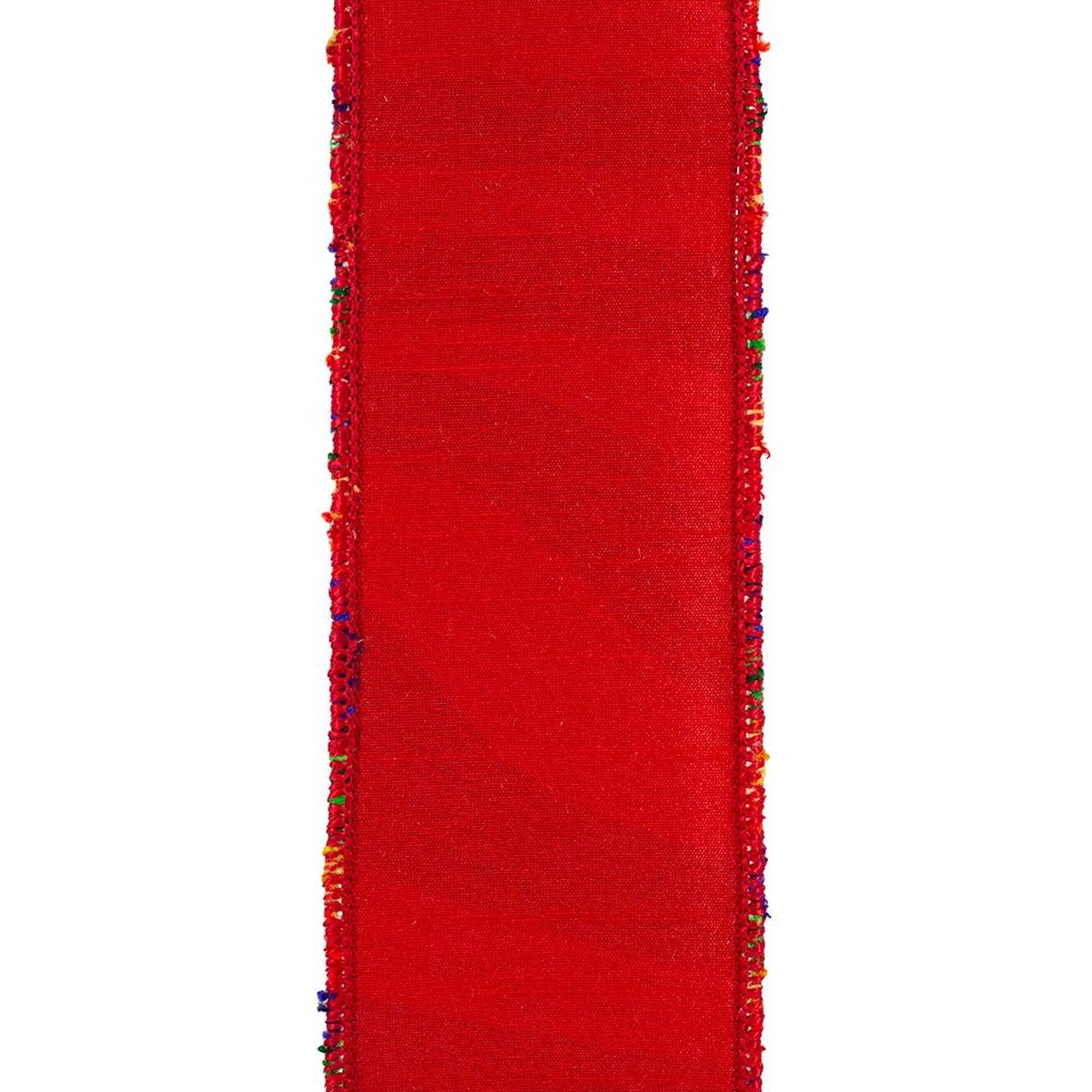 Shop For 2.5" Waves Embroidery Dupioni Backed Ribbon: Rainbow (5 Yards) at Michelle's aDOORable Creations