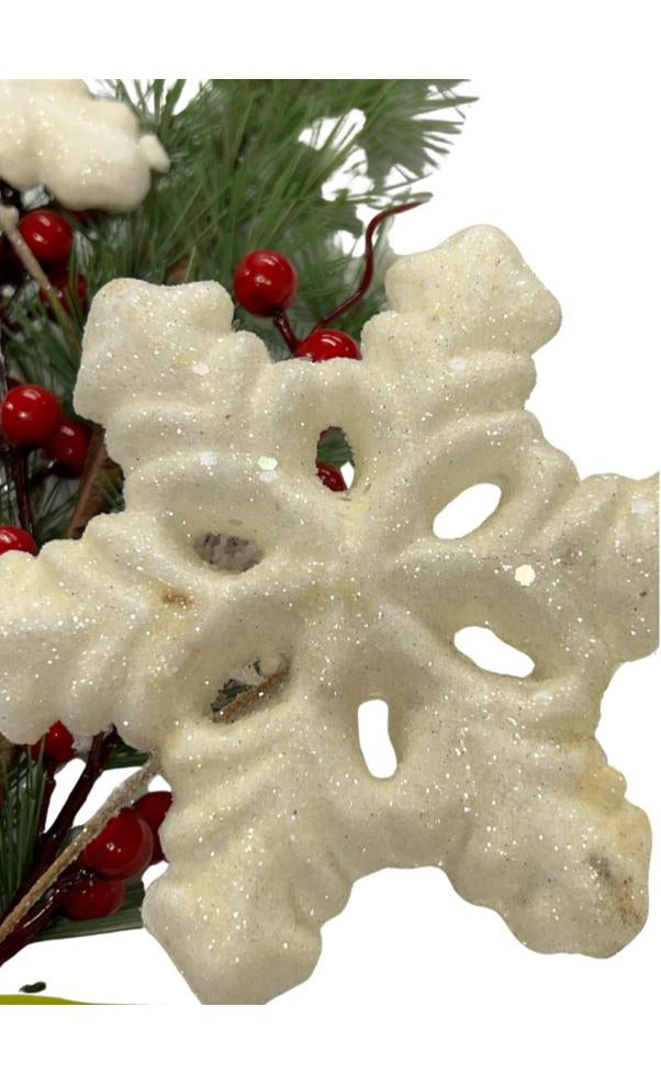 30" Snowflake Berry Spray - Michelle's aDOORable Creations - Sprays and Picks