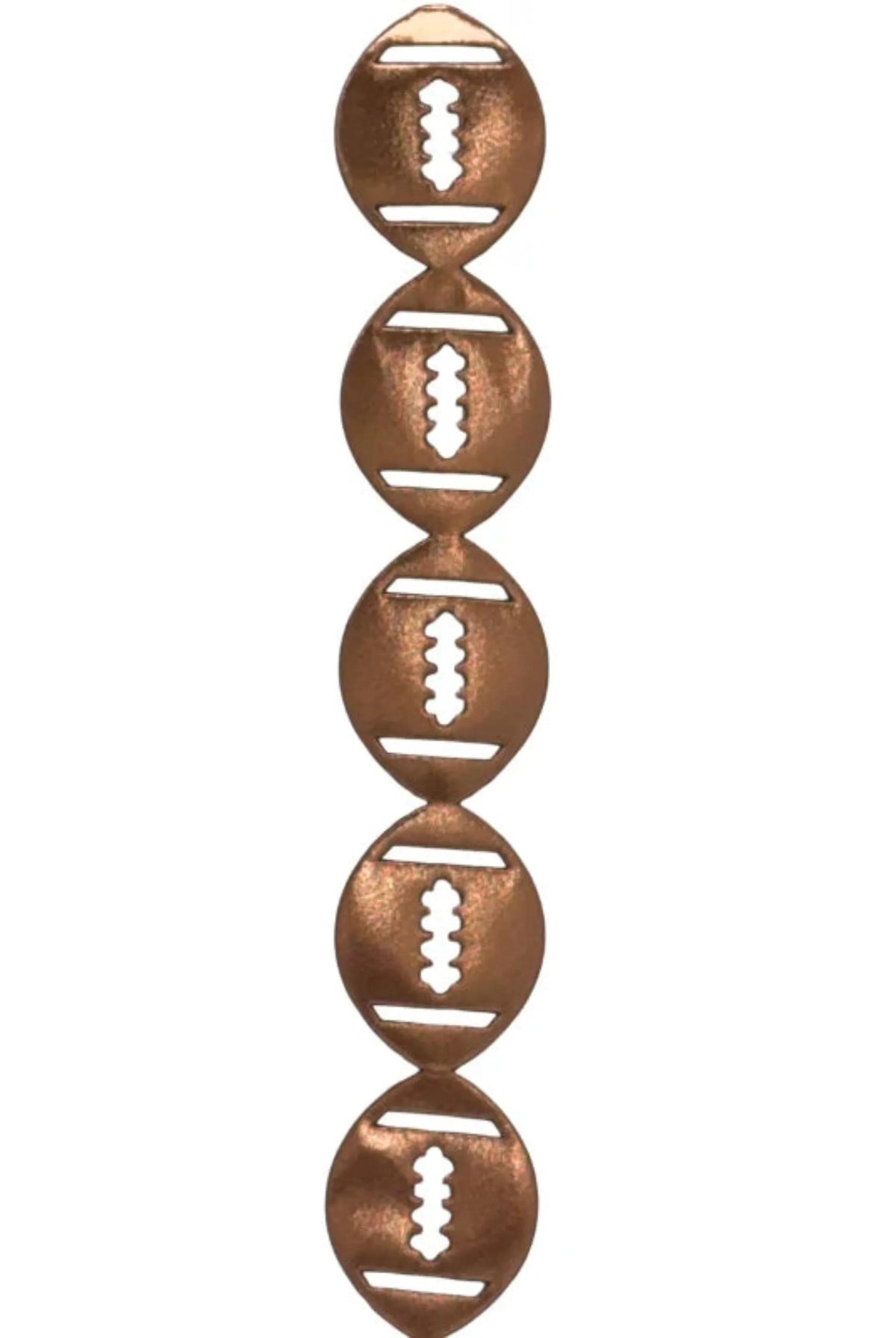 Copper metallic vinyl puffy football garland streamer