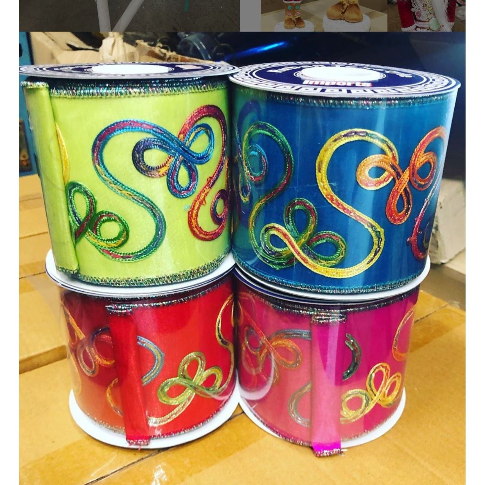 Shop For 4" Candy Loop Ribbon: Lime Green (10 Yards) at Michelle's aDOORable Creations