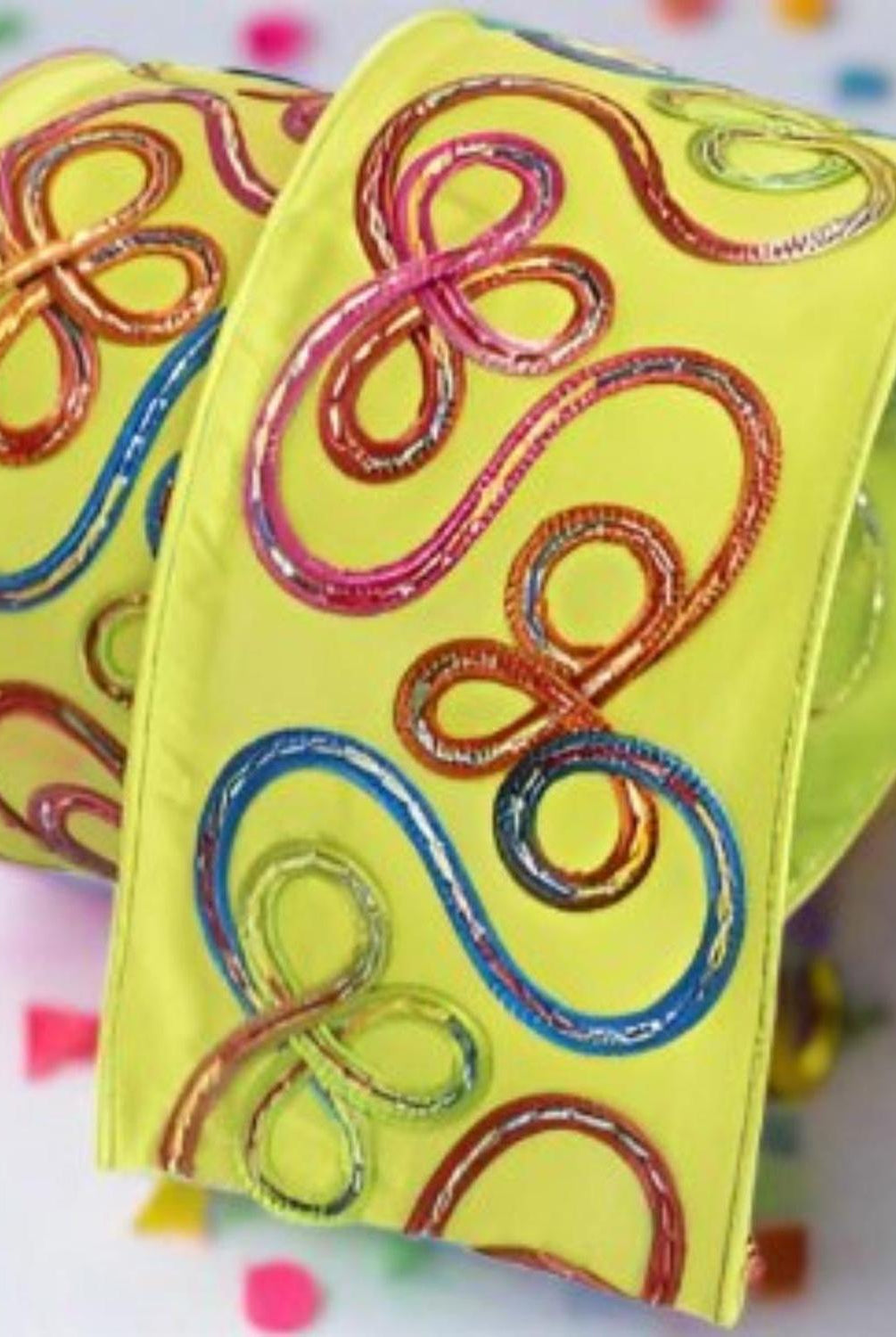 4" Candy Loop Ribbon: Lime Green (10 Yards)