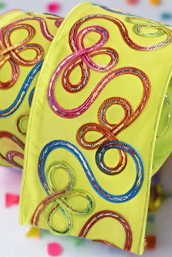 Shop For 4" Candy Loop Ribbon: Lime Green (10 Yards) at Michelle's aDOORable Creations