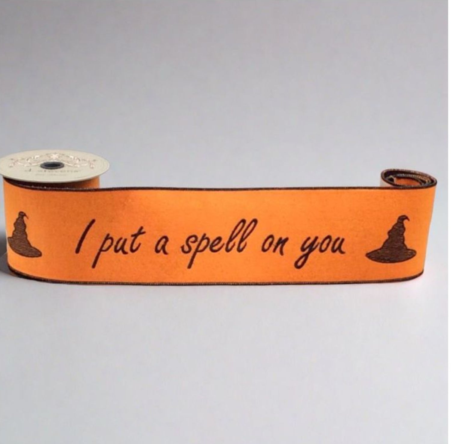 Shop For 4" Put a Spell On You Felt Ribbon: Orange (5 Yards) at Michelle's aDOORable Creations
