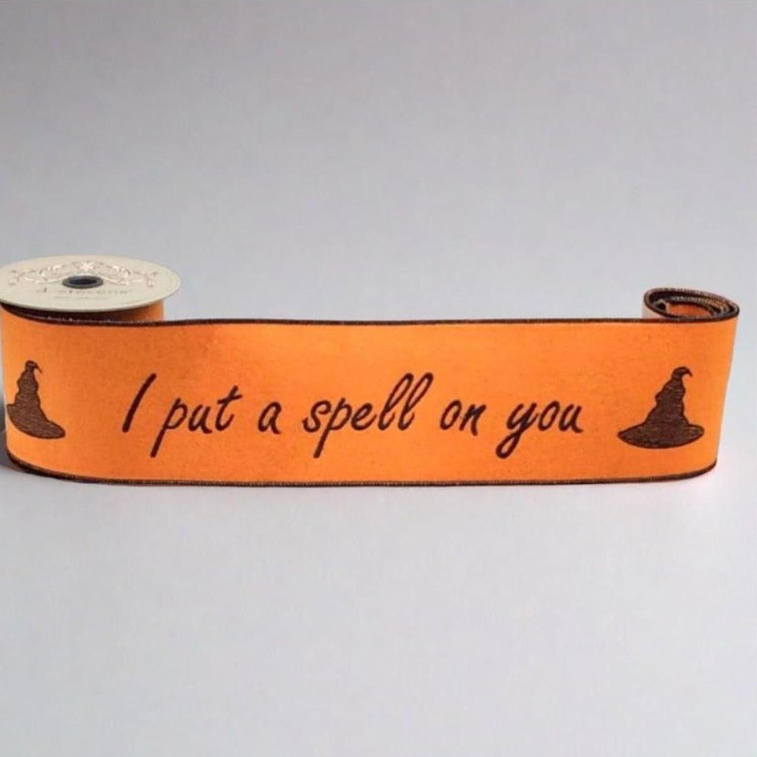 Shop For 4" Put a Spell On You Felt Ribbon: Orange (5 Yards) at Michelle's aDOORable Creations