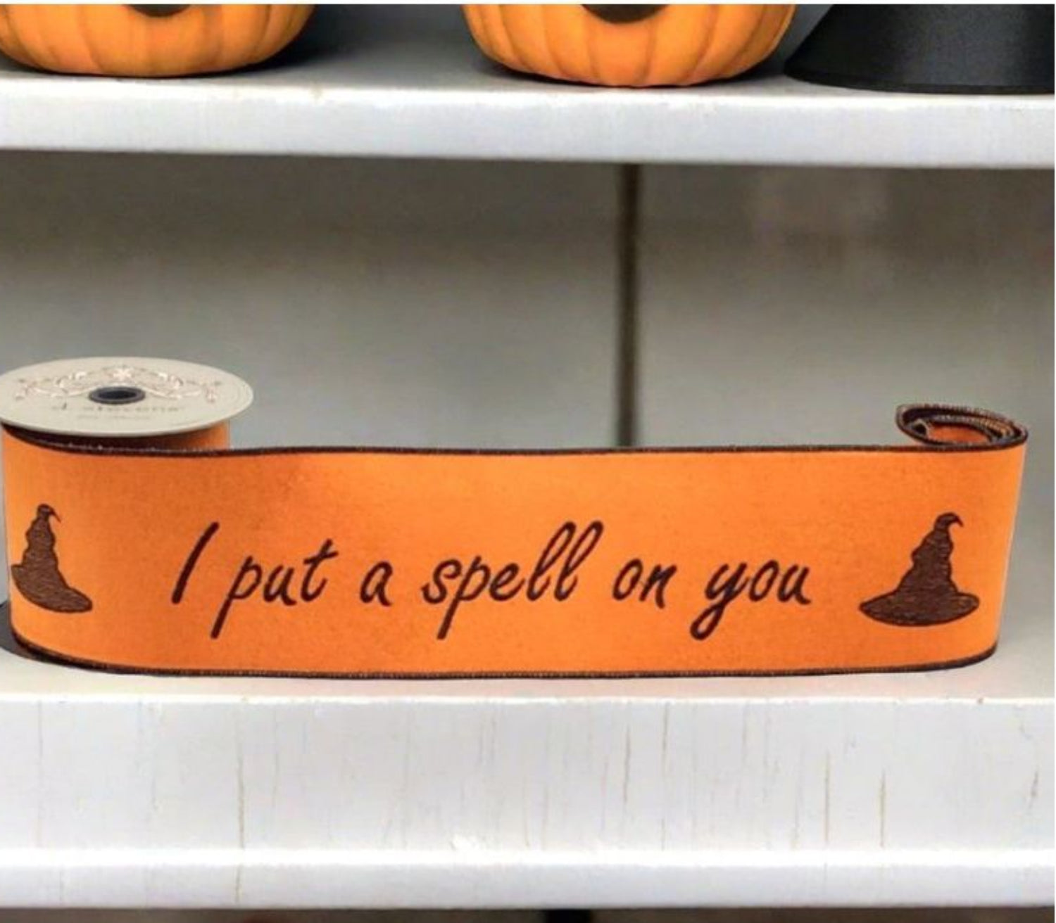 Shop For 4" Put a Spell On You Felt Ribbon: Orange (5 Yards) at Michelle's aDOORable Creations