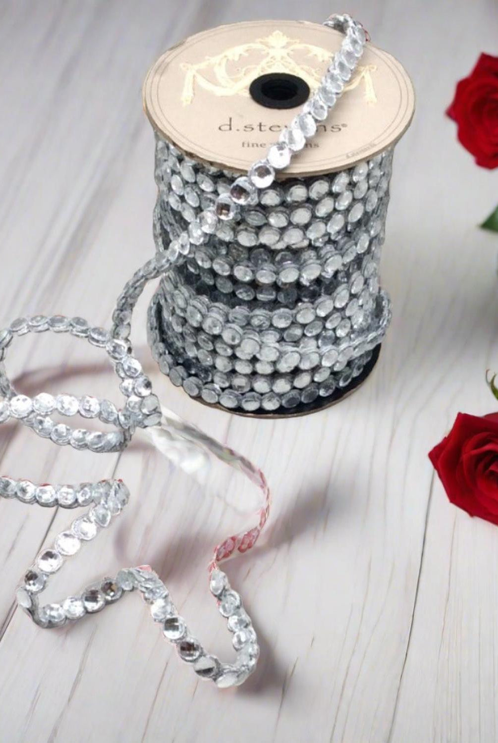 .5" Crown Jewel Garland Ribbon: Crystal (10 Yards)