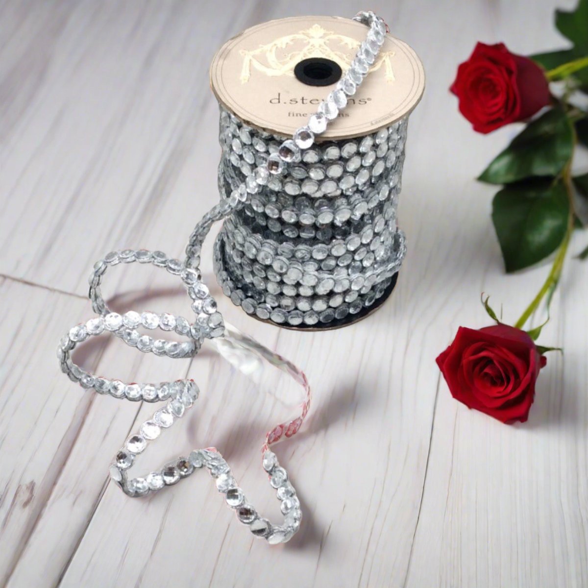 Shop For .5" Crown Jewel Garland Ribbon: Crystal (10 Yards) at Michelle's aDOORable Creations