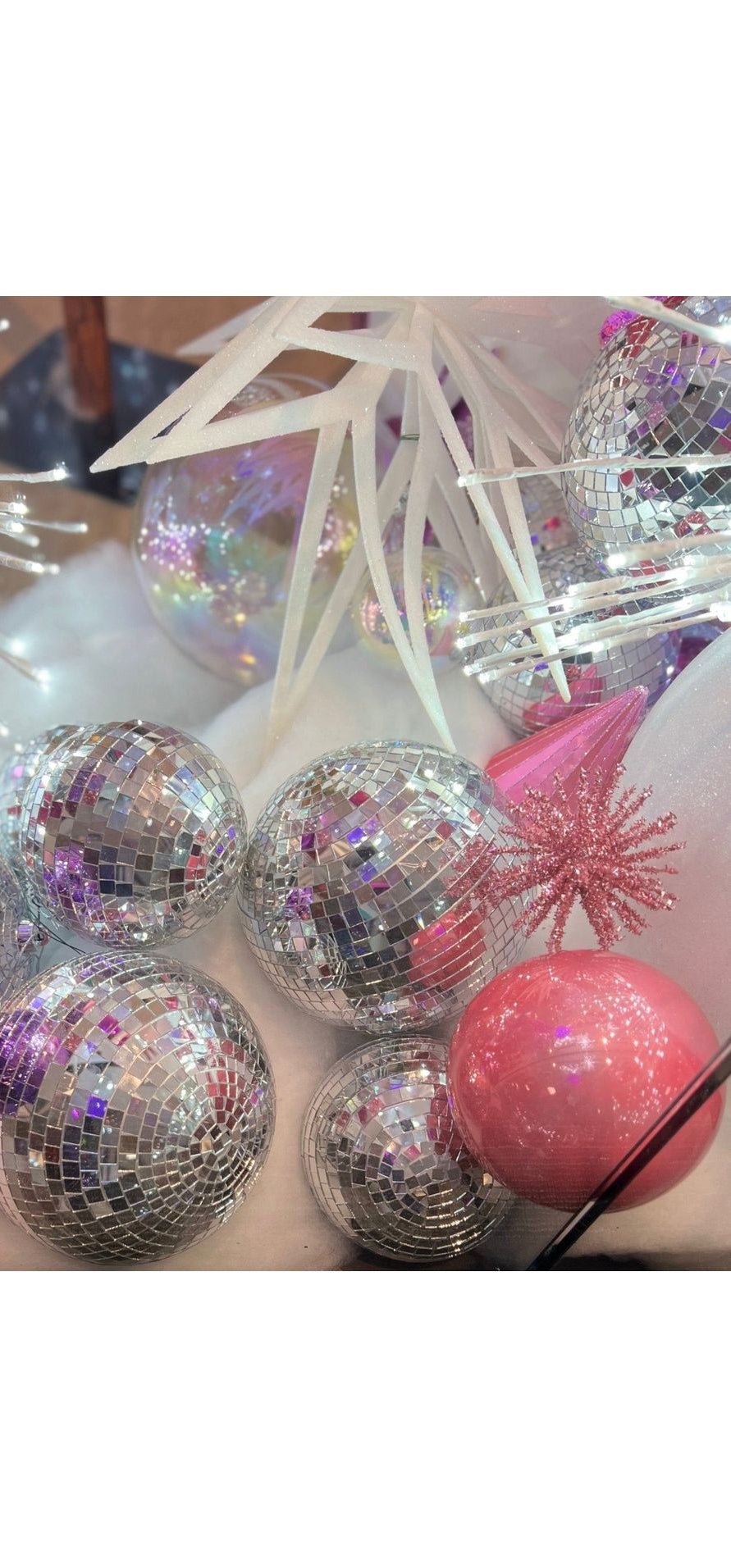 6" Silver Mirror Ball Ornament (Set of 4) - Michelle's aDOORable Creations - Holiday Ornaments