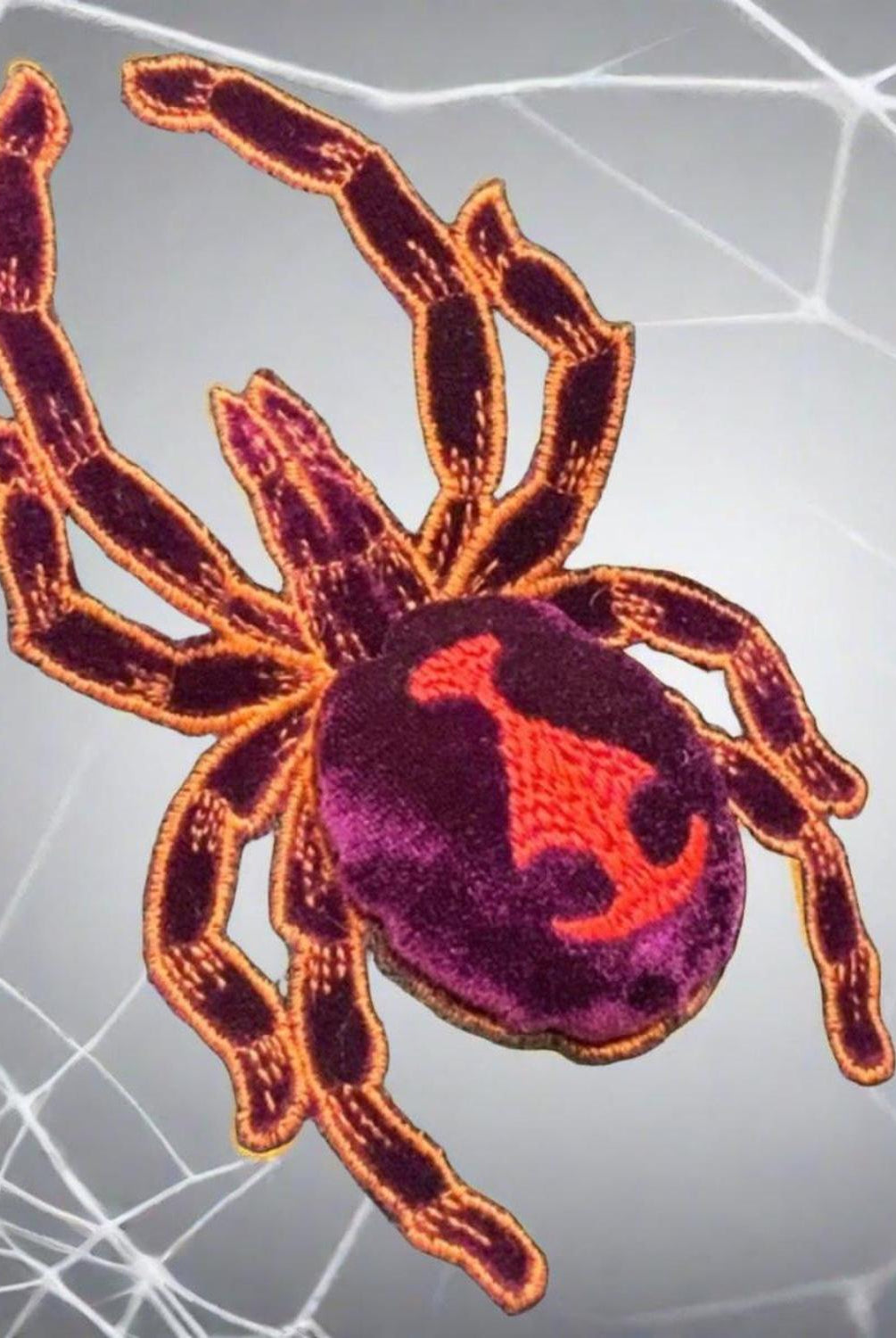 Shop For 6" Velvet Spider Clip: Black/Purple at Michelle's aDOORable Creations