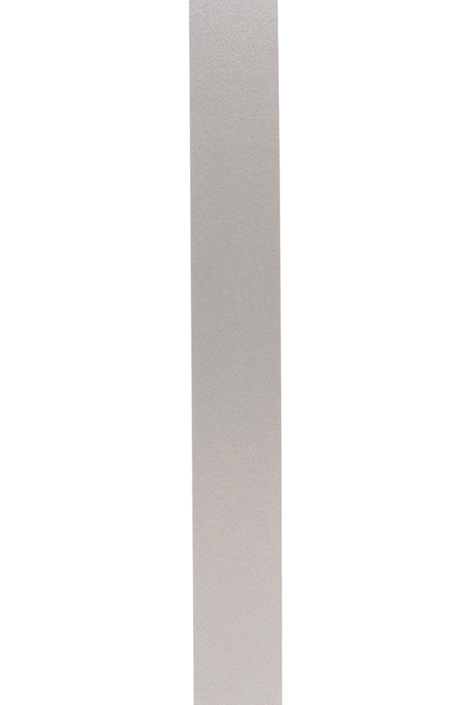 Close-up of smooth non-wired silver backing on deluxe jewel ribbon