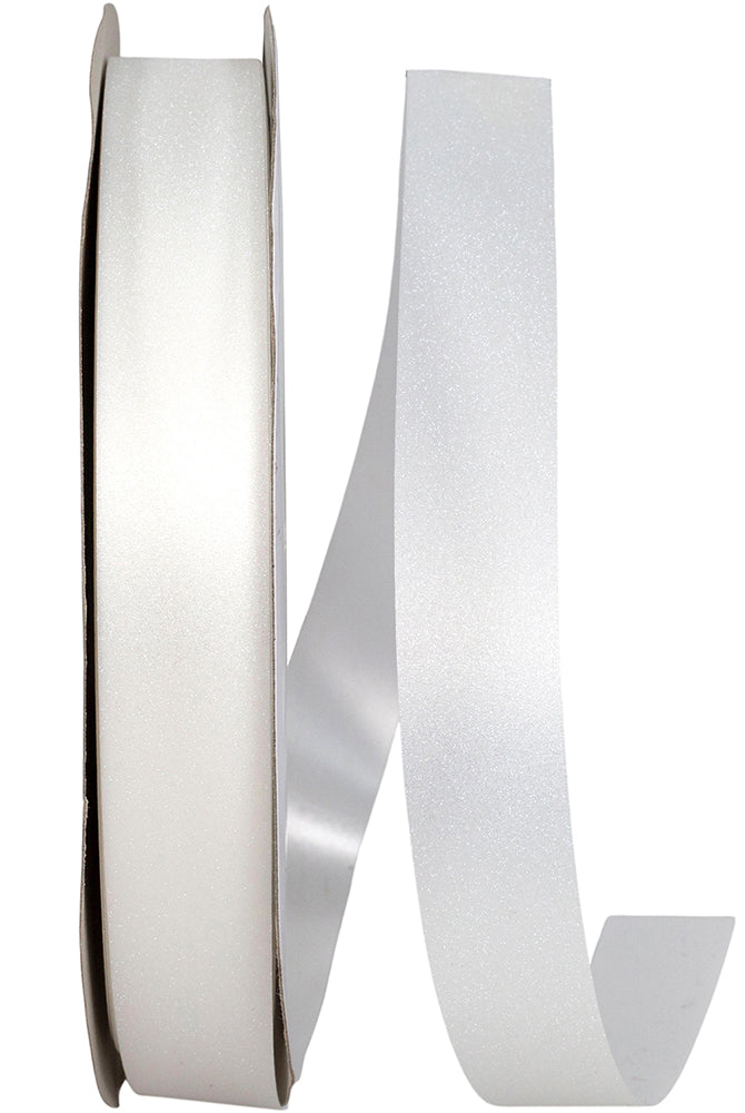Spool of white jewel dust ribbon with loose end
