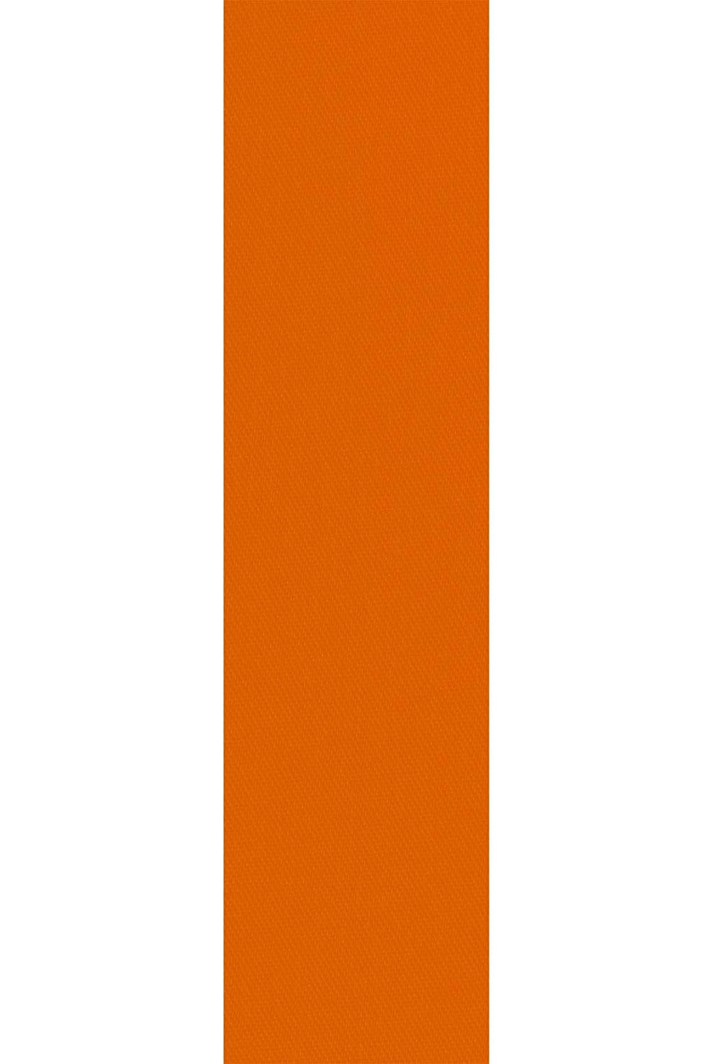 1 5/16 inch wide orange satin acetate ribbon with a smooth, non-wired finish for crafts and floral arrangements.