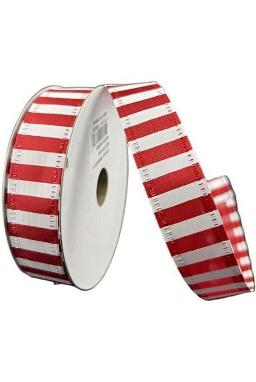 7/8" Peppermint Stripe Ribbon: Red (10 Yards)