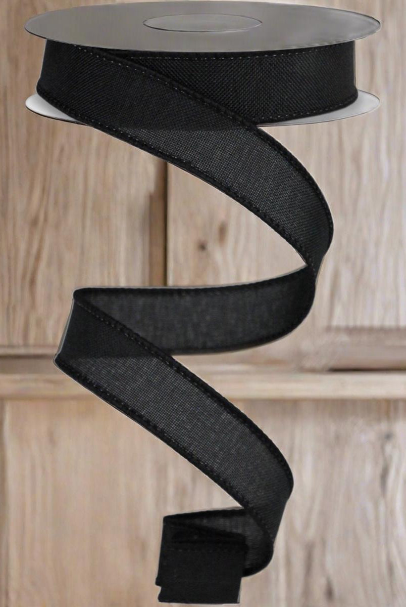 Shop For 7/8" Royal Canvas Ribbon: Black (10 Yards) at Michelle's aDOORable Creations