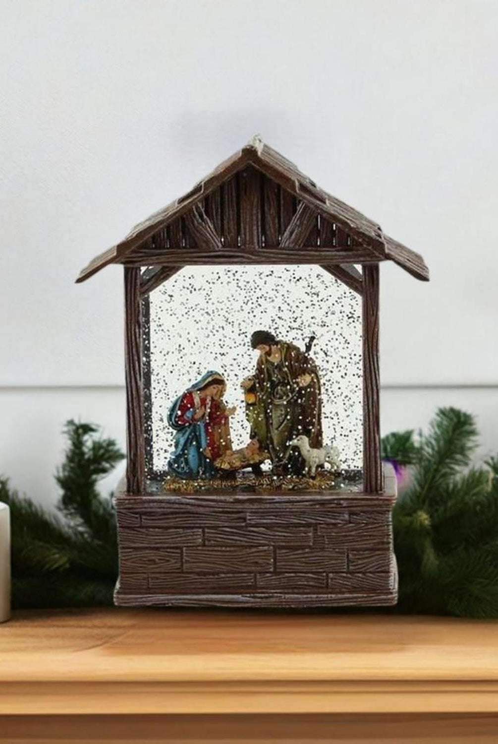 Shop For 8.25" Nativity Scene Water Lantern at Michelle's aDOORable Creations