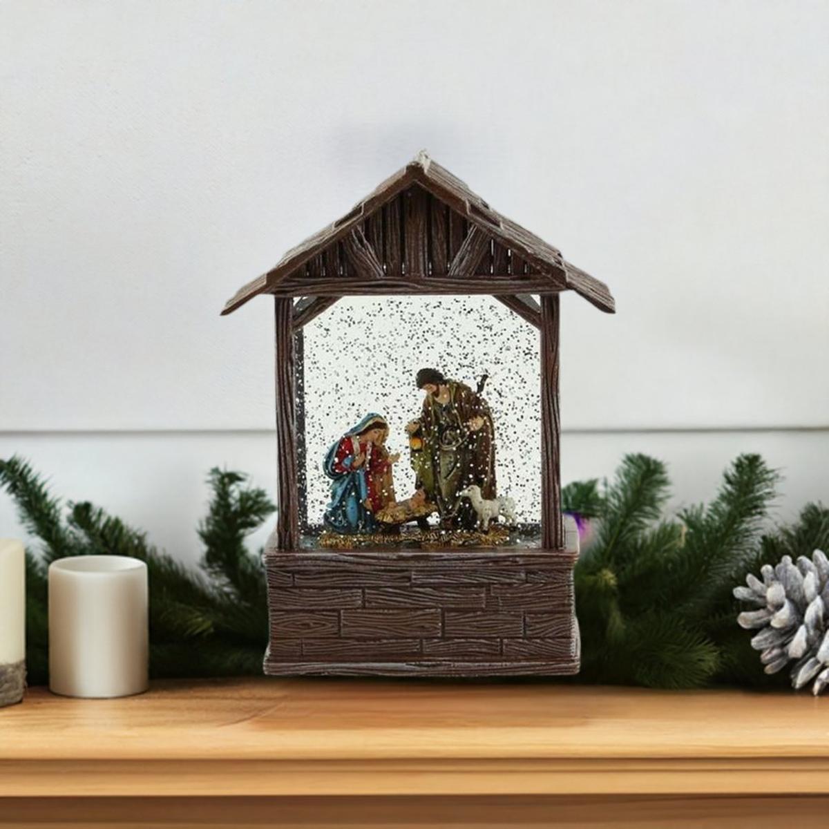 Shop For 8.25" Nativity Scene Water Lantern at Michelle's aDOORable Creations