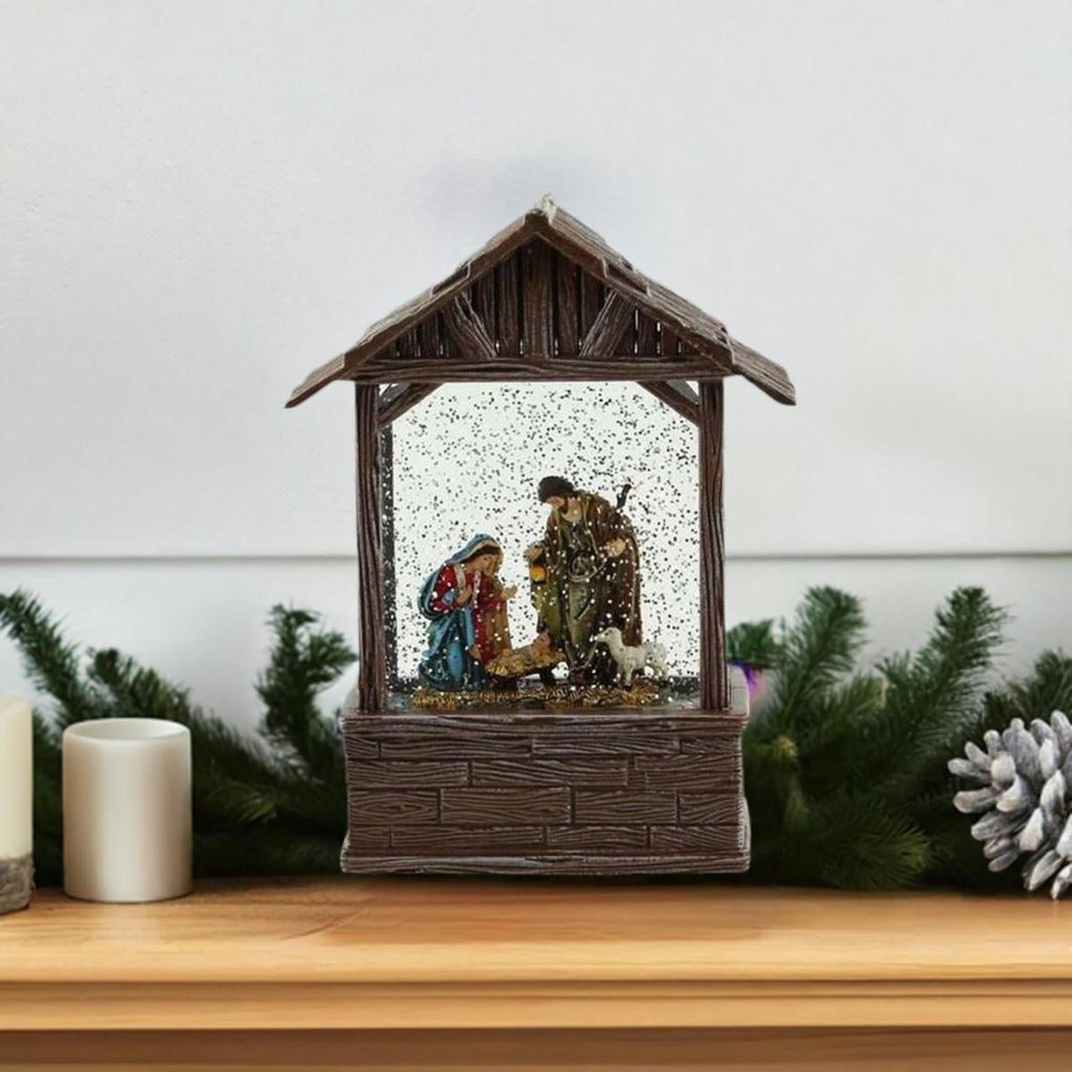 Shop For 8.25" Nativity Scene Water Lantern at Michelle's aDOORable Creations