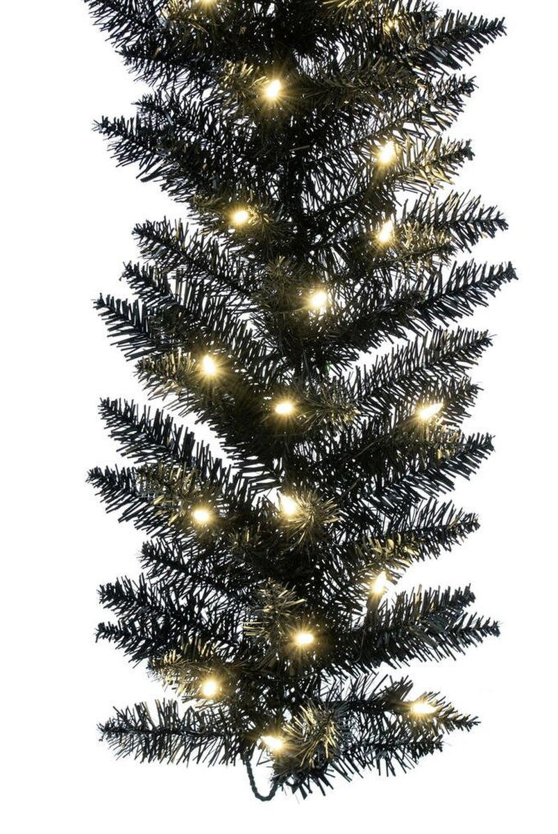Shop For 9' Black Fir Artificial Christmas Garland, Warm White LED Lights at Michelle's aDOORable Creations