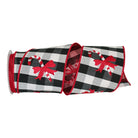 Shop For 4" Candy Cane Check Embroidery Ribbon: Black & White (5 Yards) at Michelle's aDOORable Creations