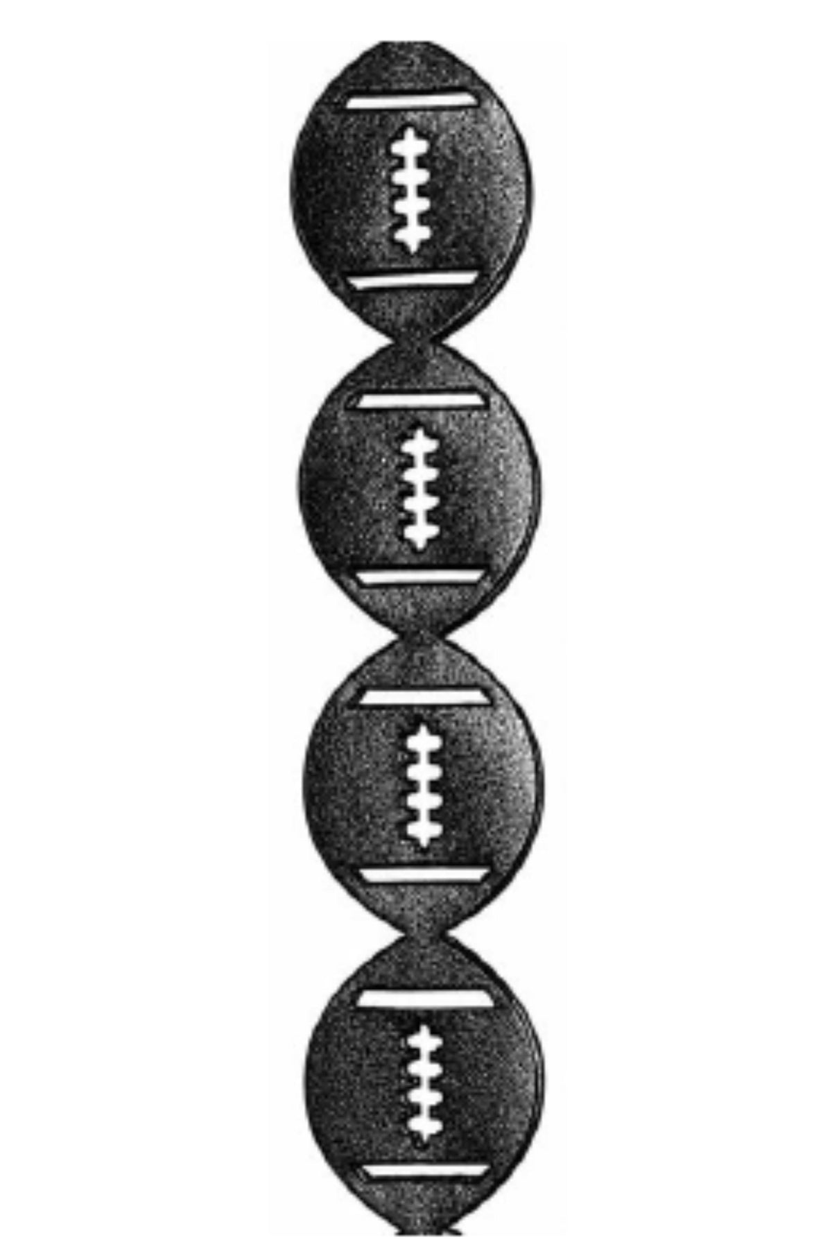 Black metallic vinyl puffy football homecoming mum streamer