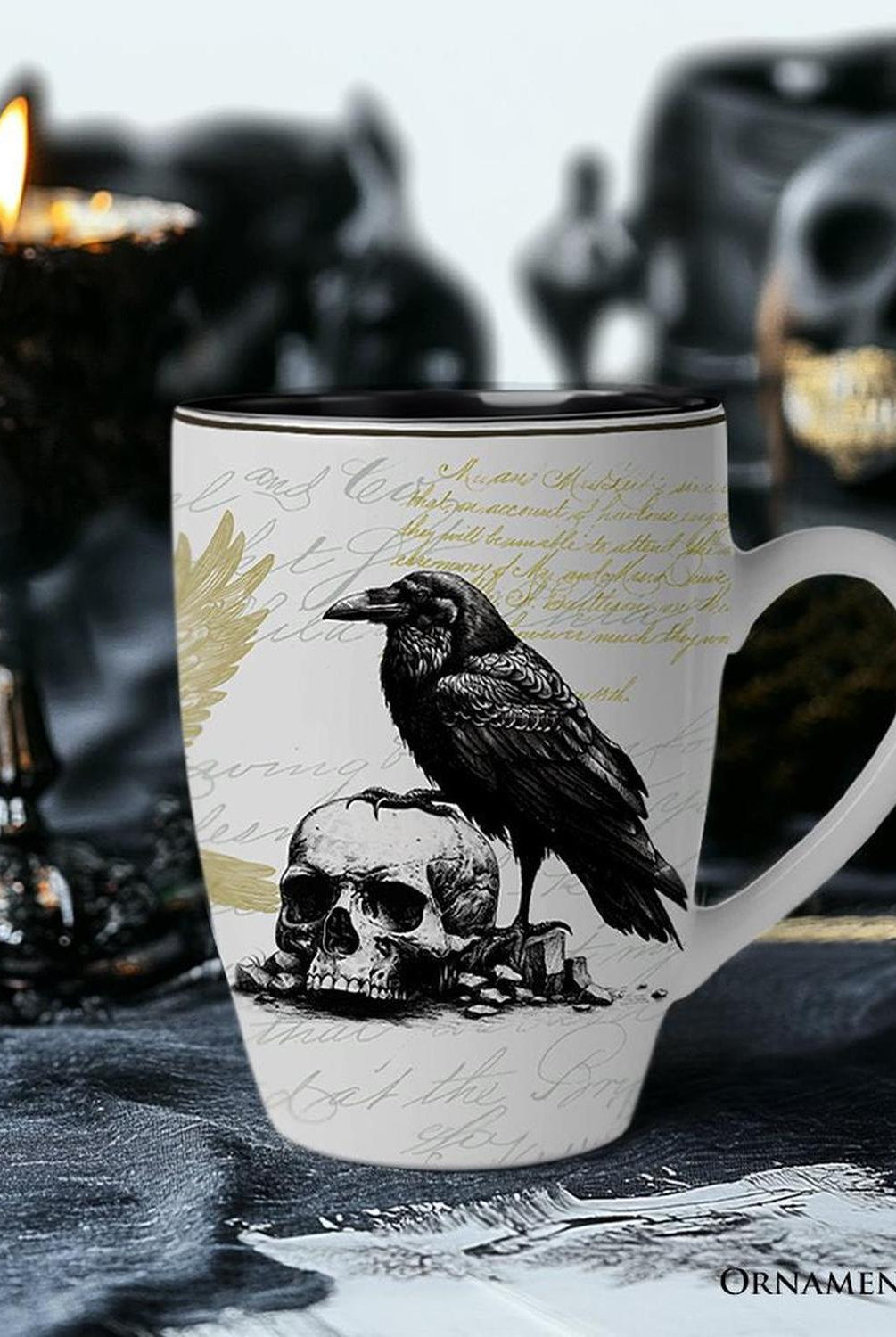 Elegant Halloween Goth Set of 4 Ceramic Mugs