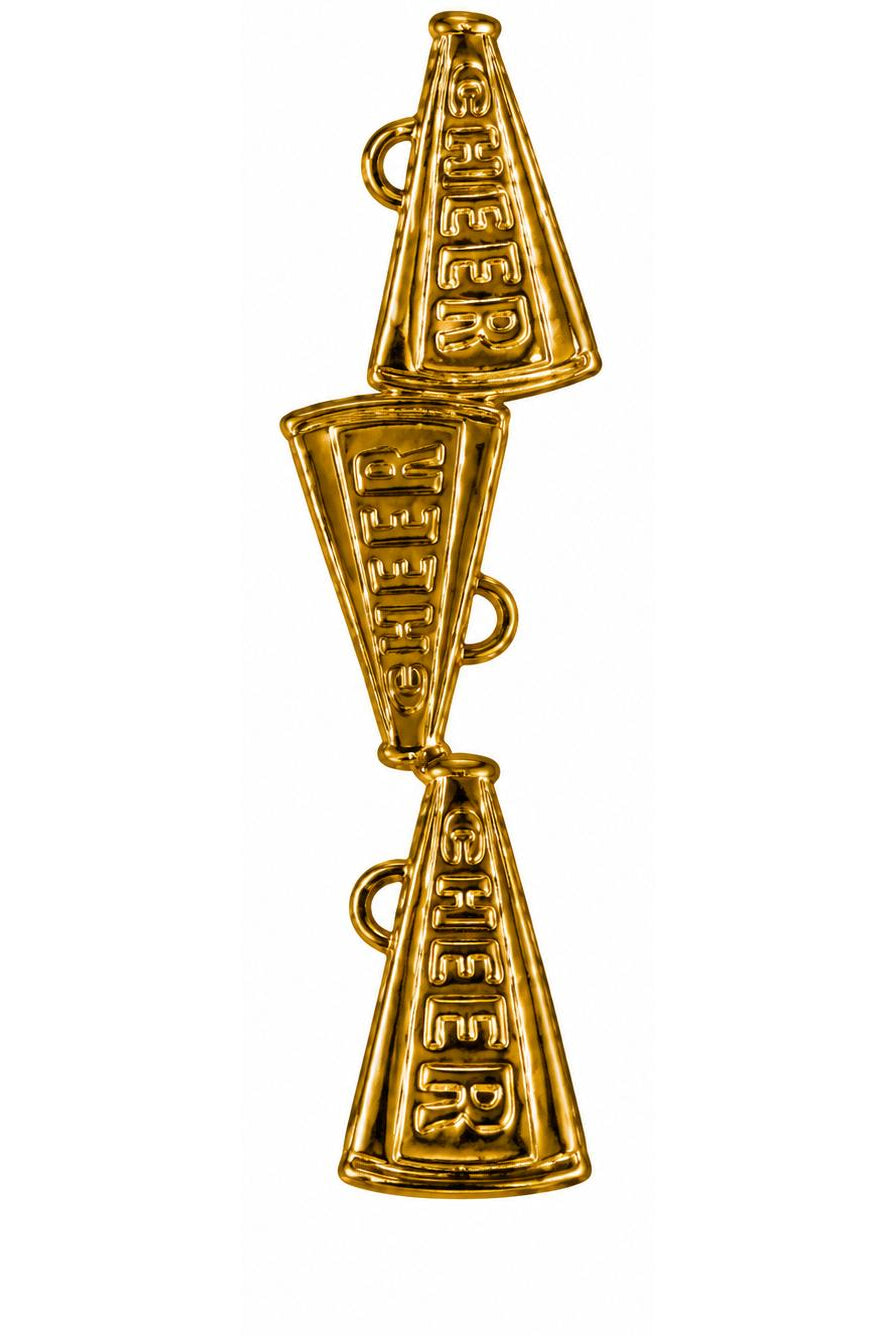 Gold metallic vinyl cheer megaphone garland streamer