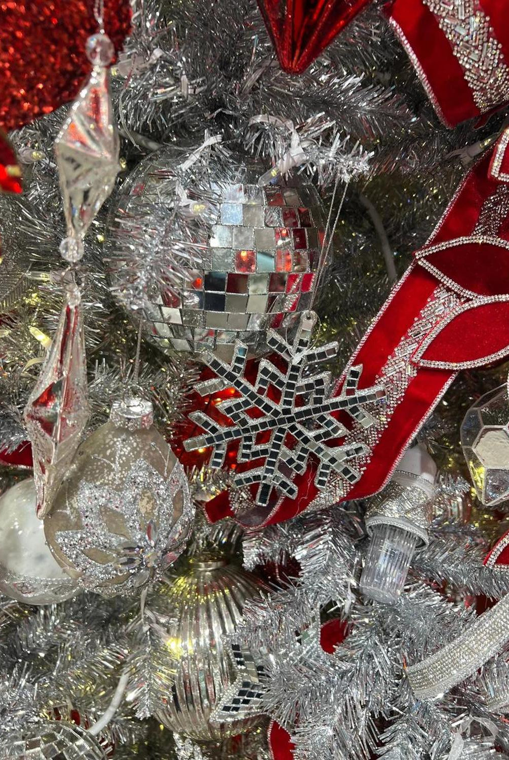 5" Petite Jewel Snowflake Ornament: Silver