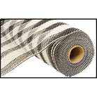 Shop For 10.5" Metallic Stripe Mesh Ribbon: Black/White (10 Yards) at Michelle's aDOORable Creations