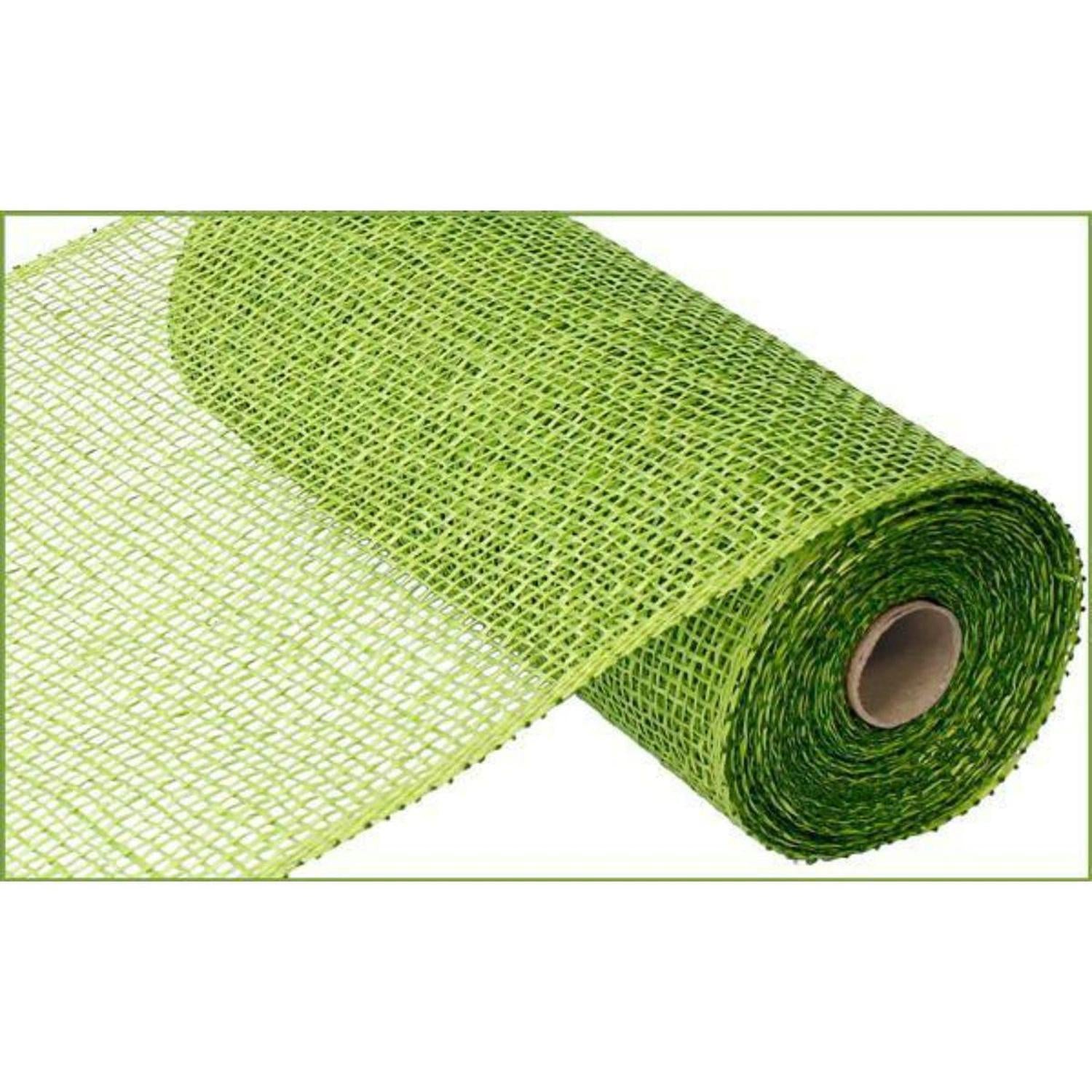 10" Poly Burlap Mesh Ribbon: Lime Green