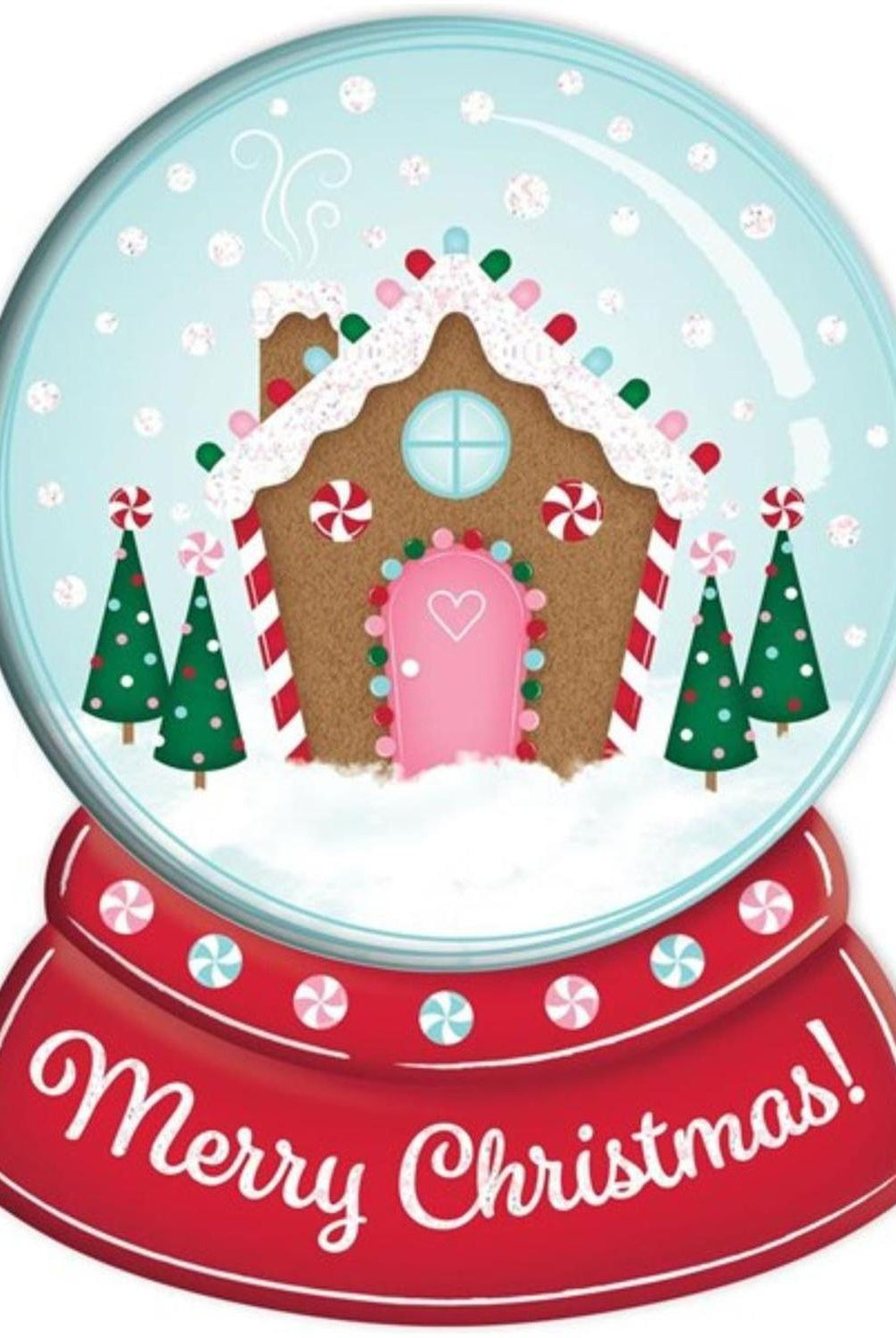 12" Metal Snow Globe Sign: Gingerbread House
