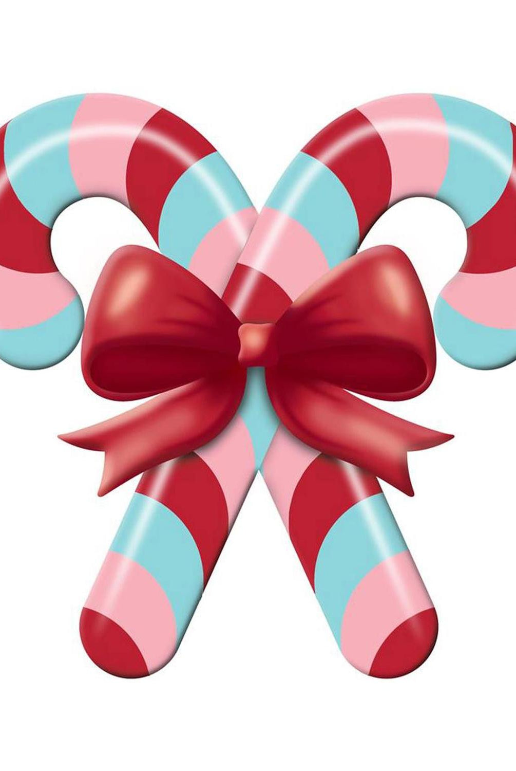 13" Metal Embossed Candy Canes: Pink/Ice Blue