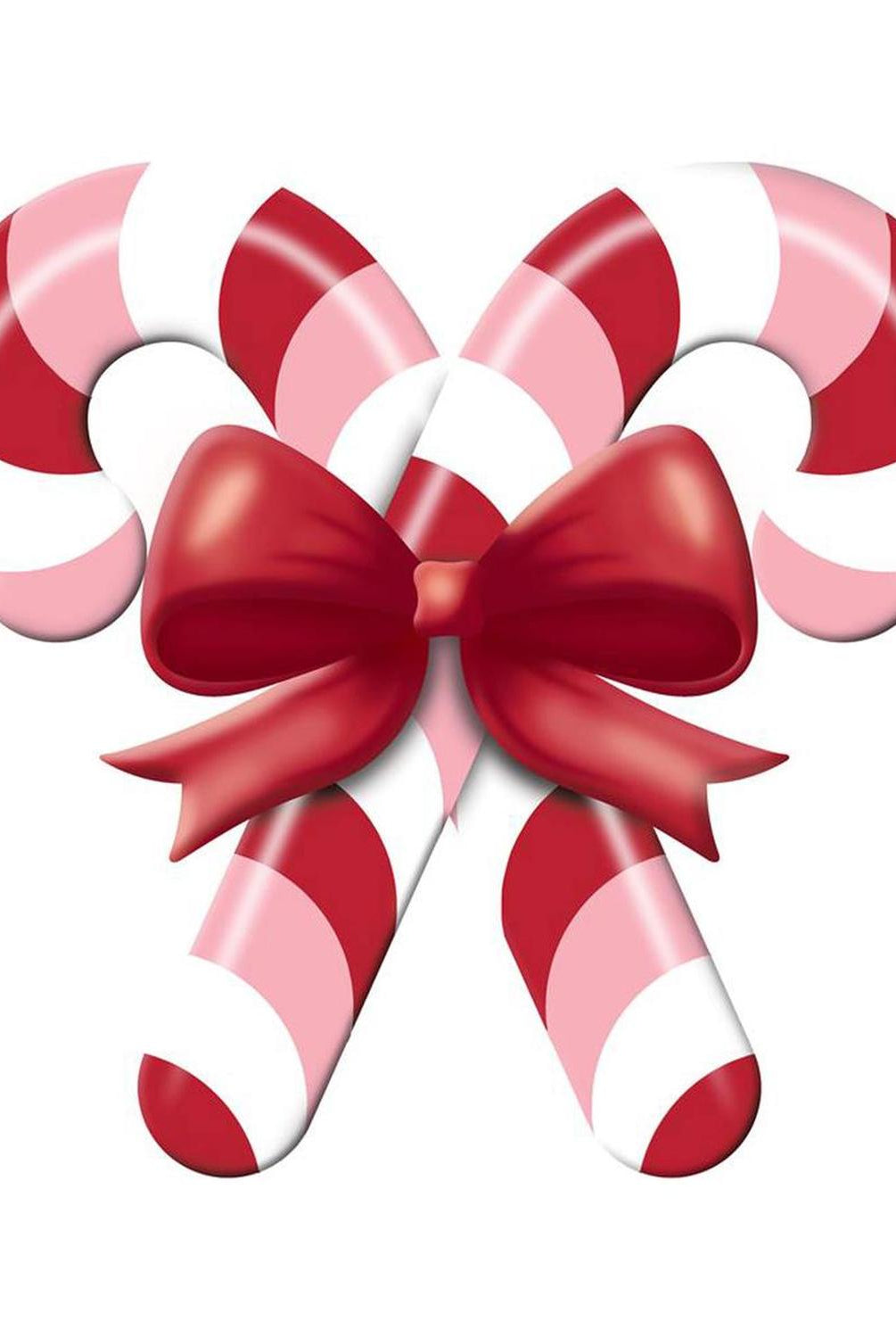 13" Metal Embossed Candy Canes: Pink/Red
