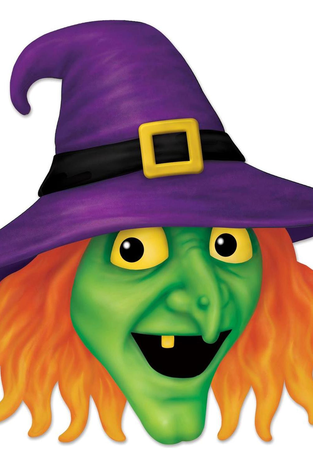 12" Metal Embossed Sign: Witch Head (Purple)