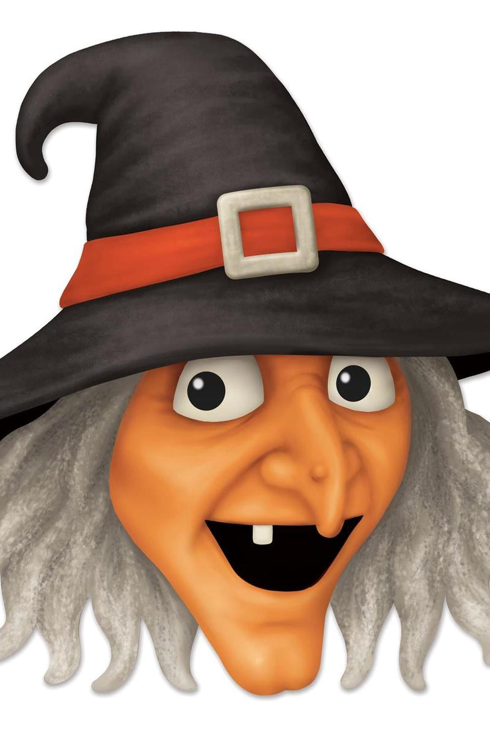 12" Metal Embossed Sign: Witch Head (Orange)