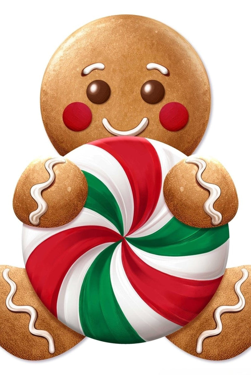 Shop For 12" Metal Embossed Gingerbread Candy Sign: Red/Green